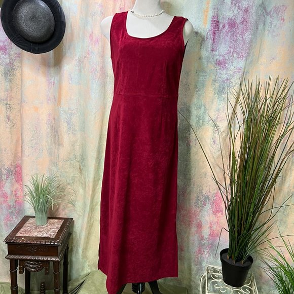VTG๐ Karin Stevens Faux Suede Dress with Jacket backside it has a long Slit - Picture 8 of 16